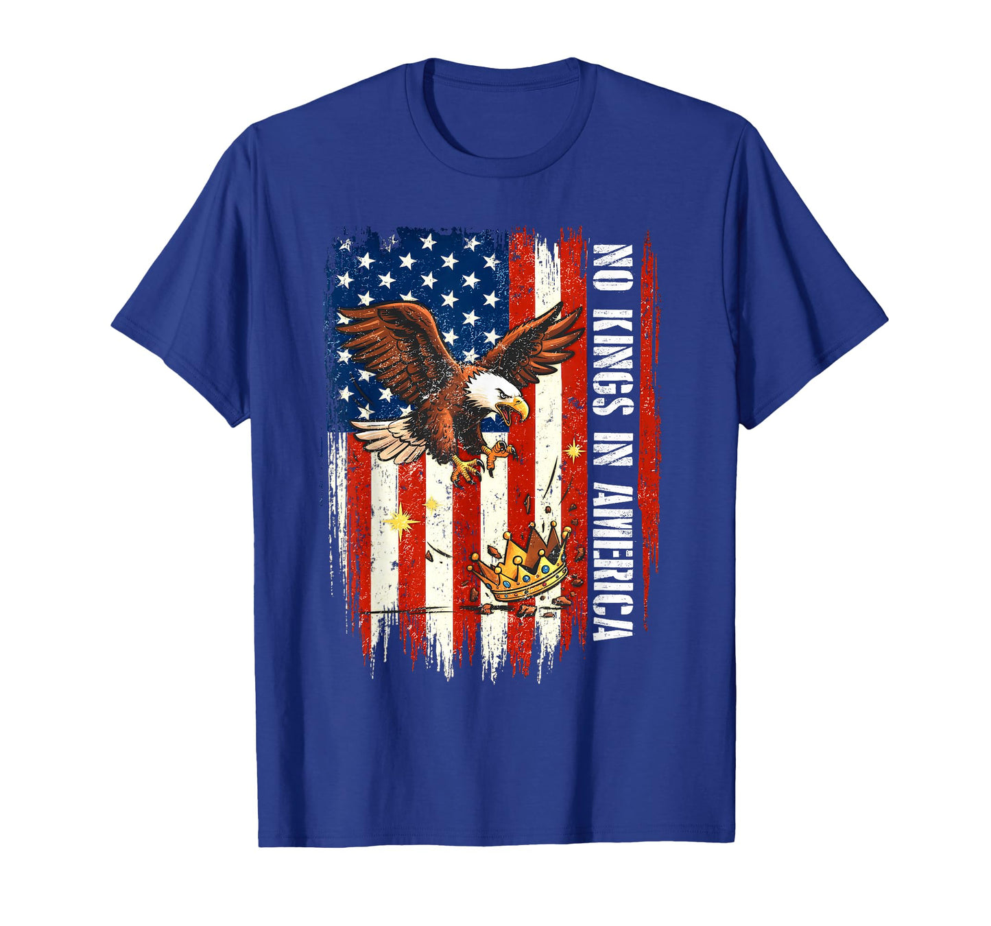 No Kings in America Democracy Patriotic Eagle America Flag T-Shirt