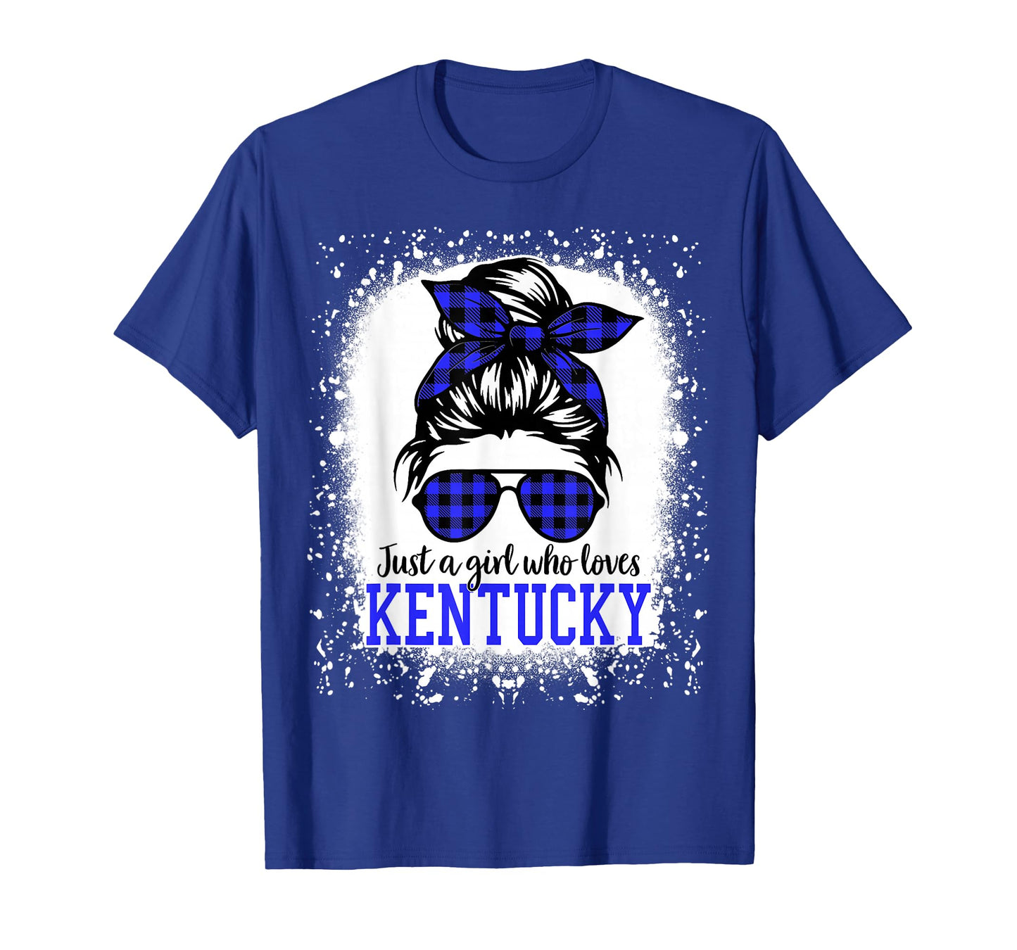 Kentucky Women Girls Messy Bun Hair, Kentucky State Pride T-Shirt