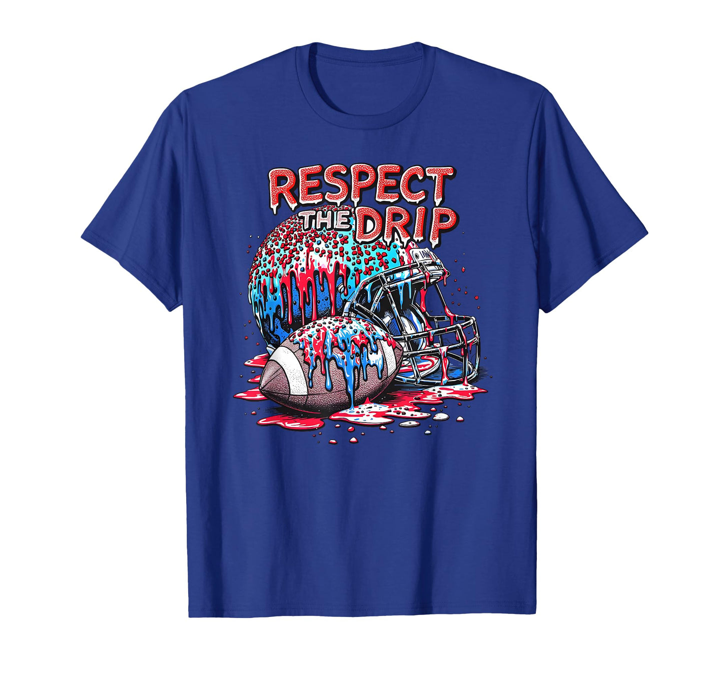 Respect The Drip Football Ice Cream Drip with Sprinkles T-Shirt