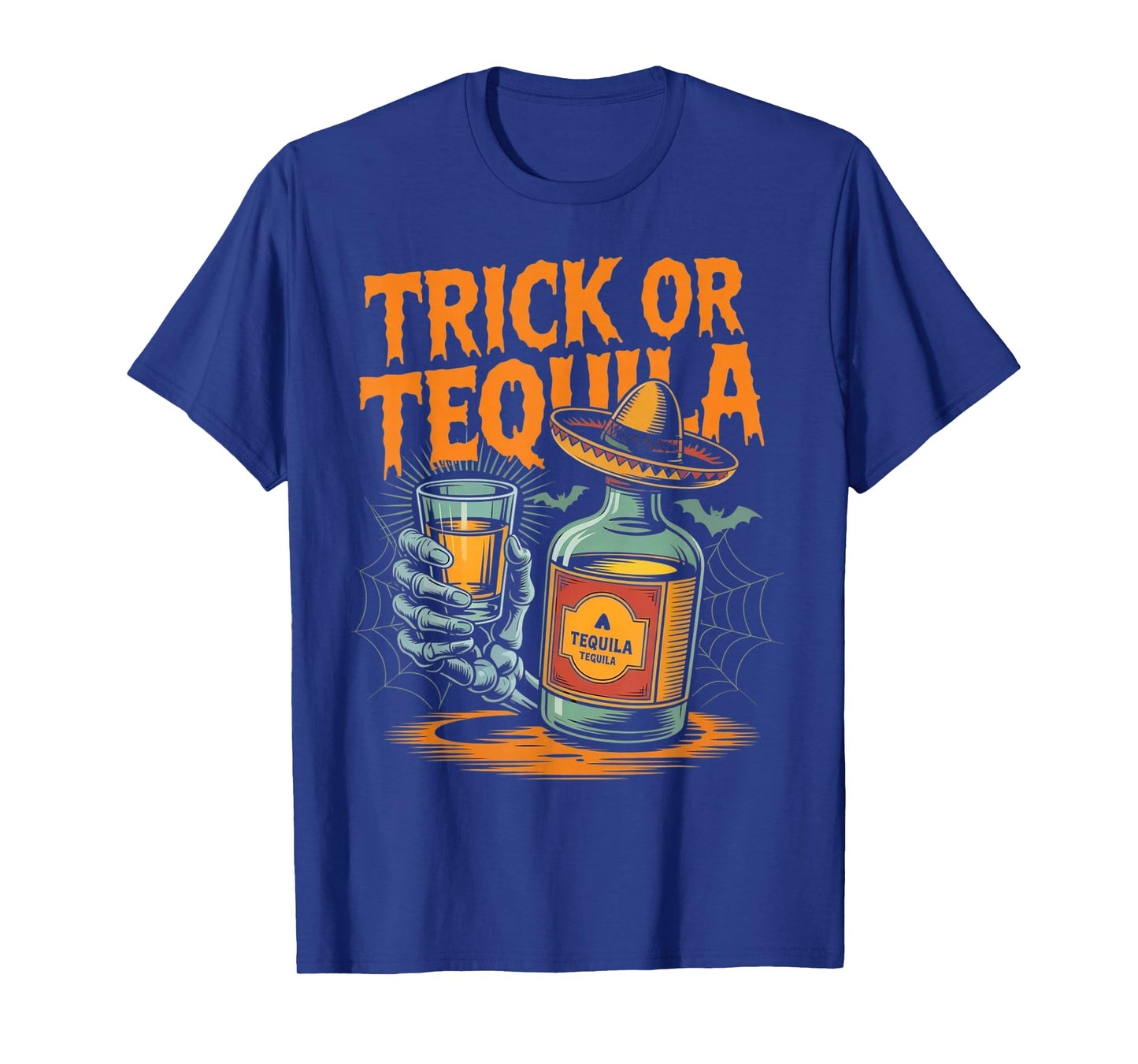 Trick or Tequila Bartender Men Women Funny Halloween Costume T-Shirt