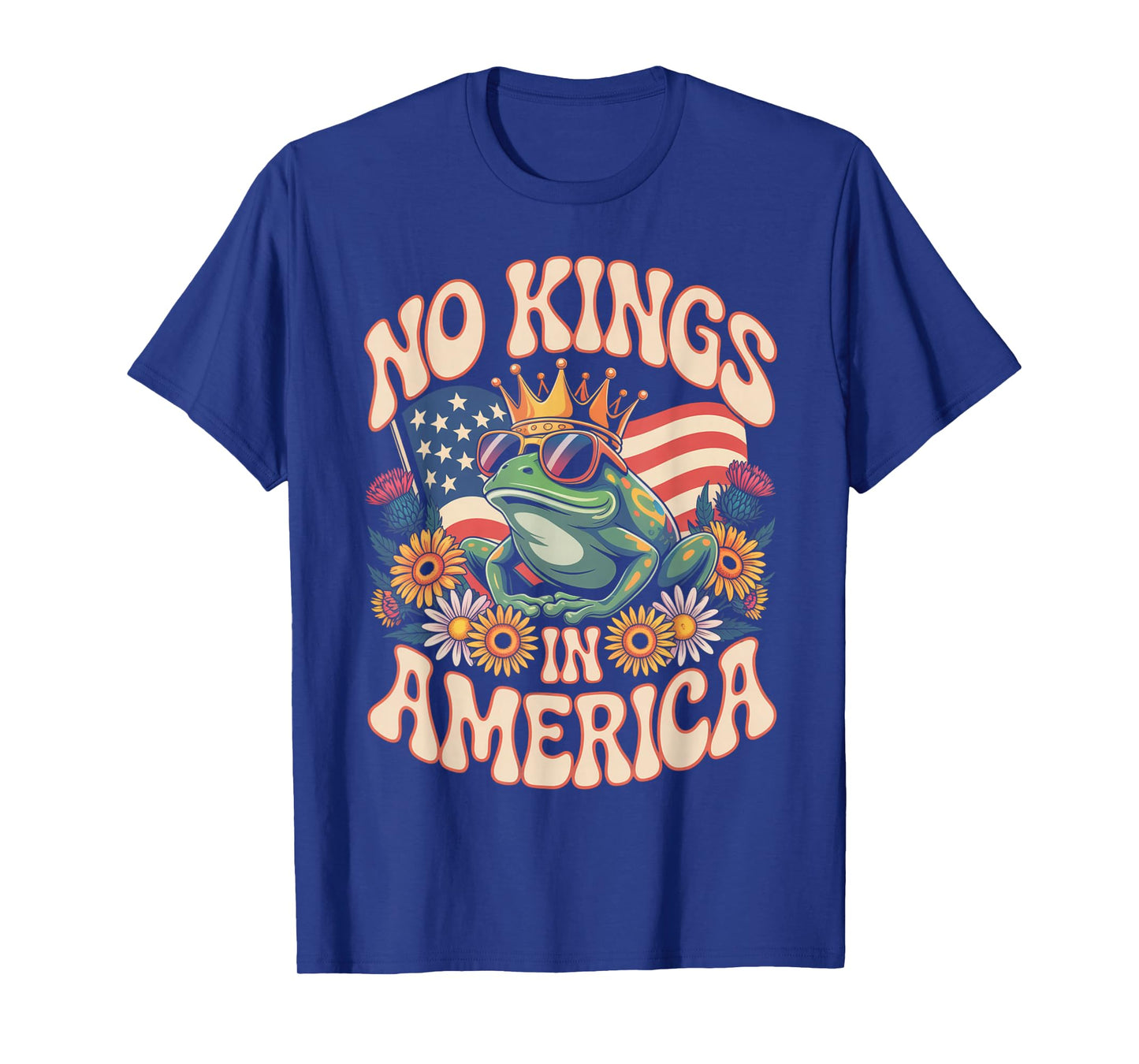No Kings in America Retro Frog T-Shirt