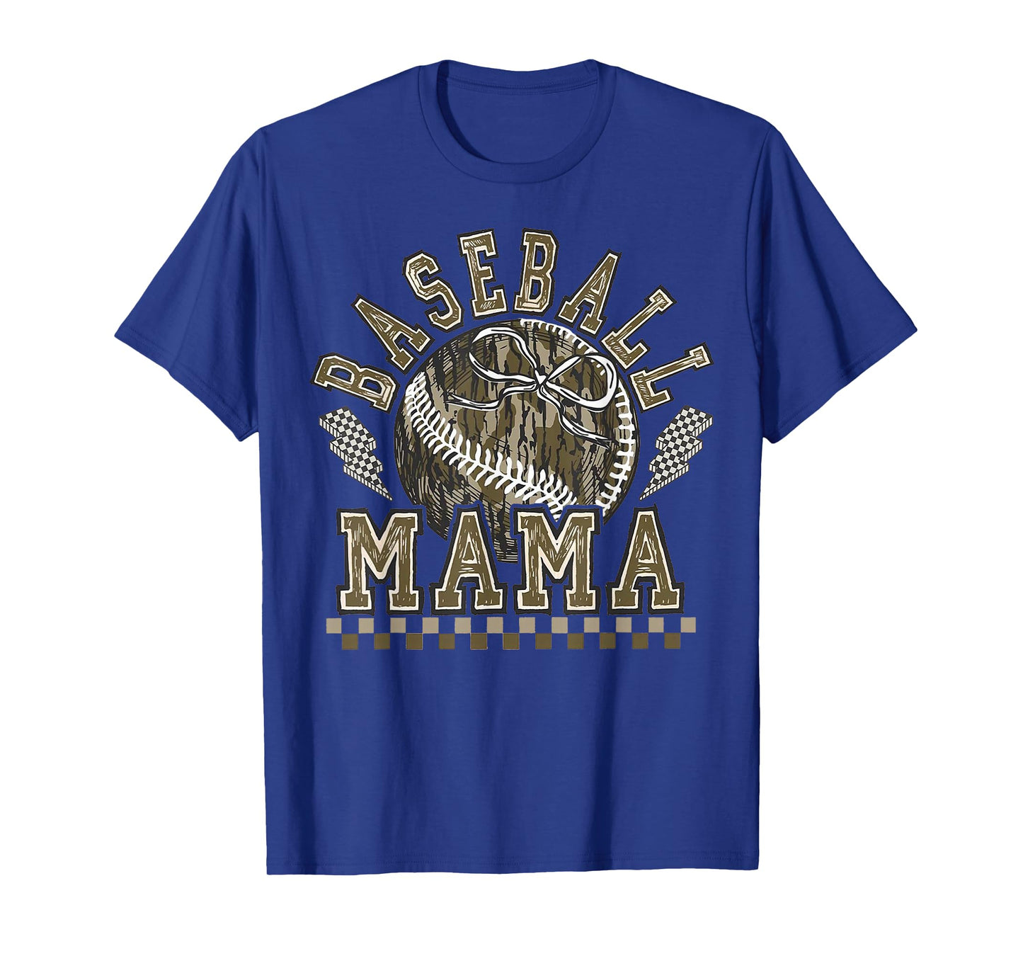 Retro Baseball Camo Mama Game Day Tis The Season Sports Mom T-Shirt