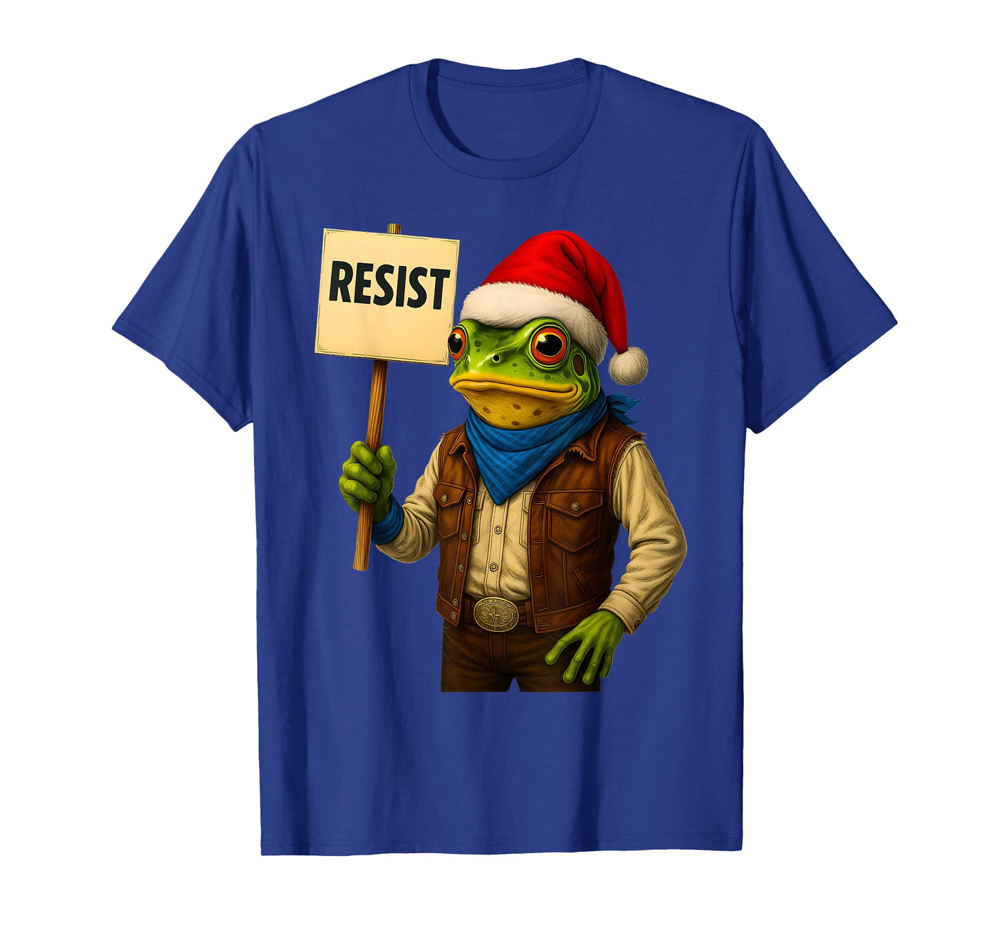 Funny Santa Frog Protest for Men and Women No Kings T-Shirt