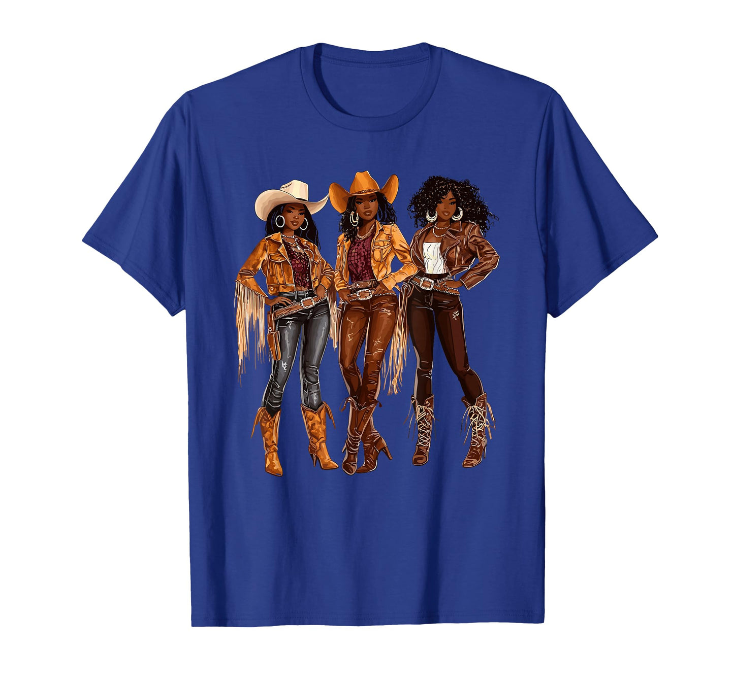 Black African American Cowgirl Western Country Texas Rodeo T-Shirt