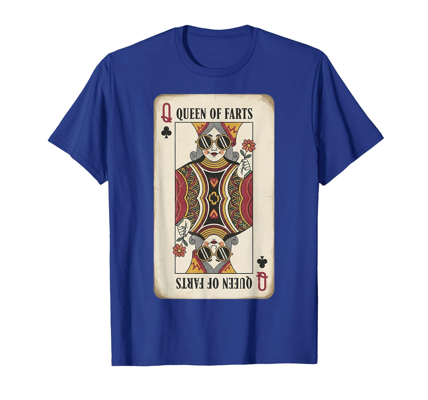 Queen of Farts Funny Playing Card Humor for Women Vintage T-Shirt