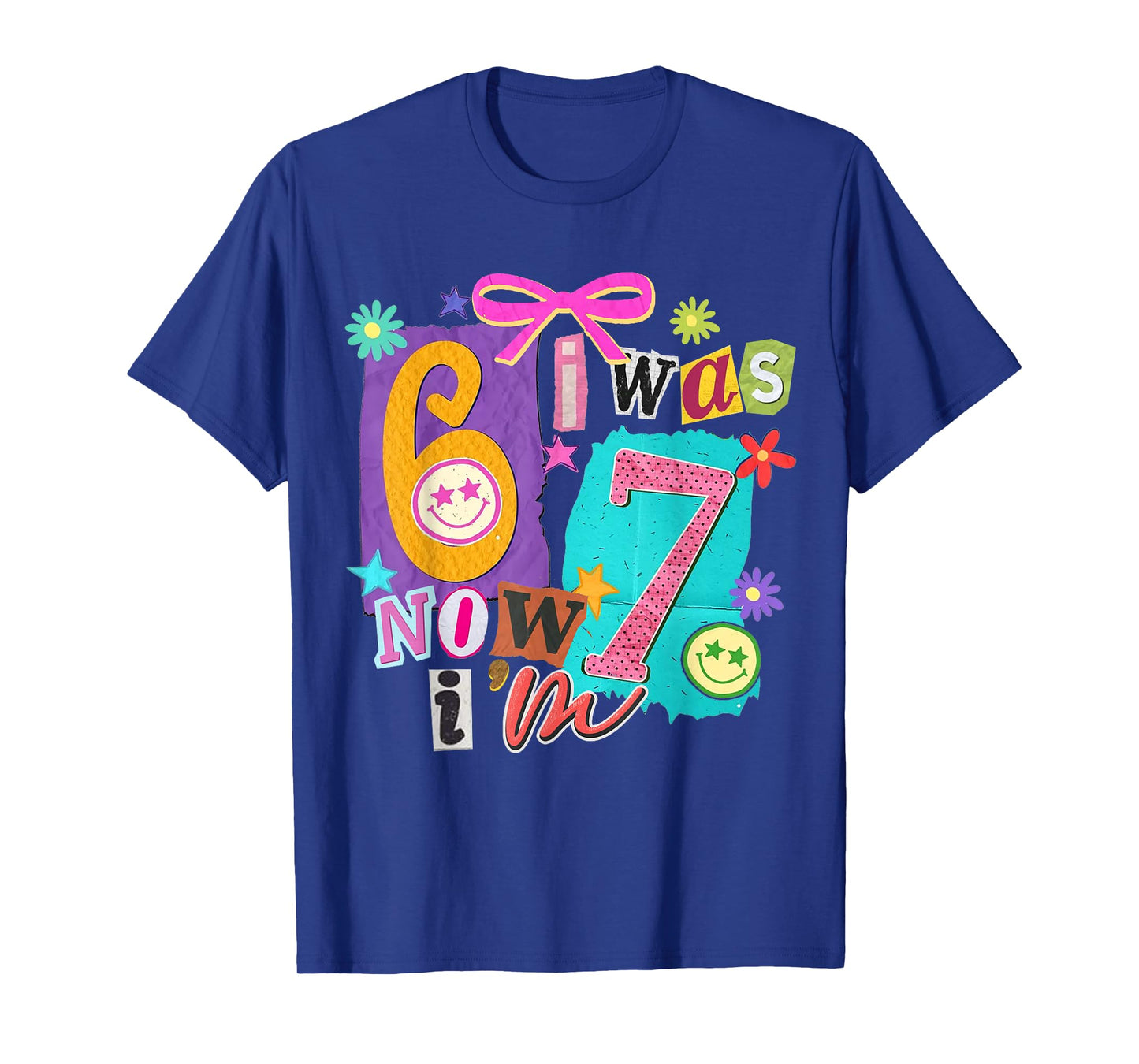 I was 6 Now I'm 7 67 Six Seven Meme 7 Years Old Birthday T-Shirt