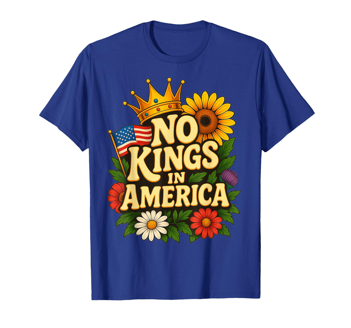 No Kings in America Retro Crown T-Shirt