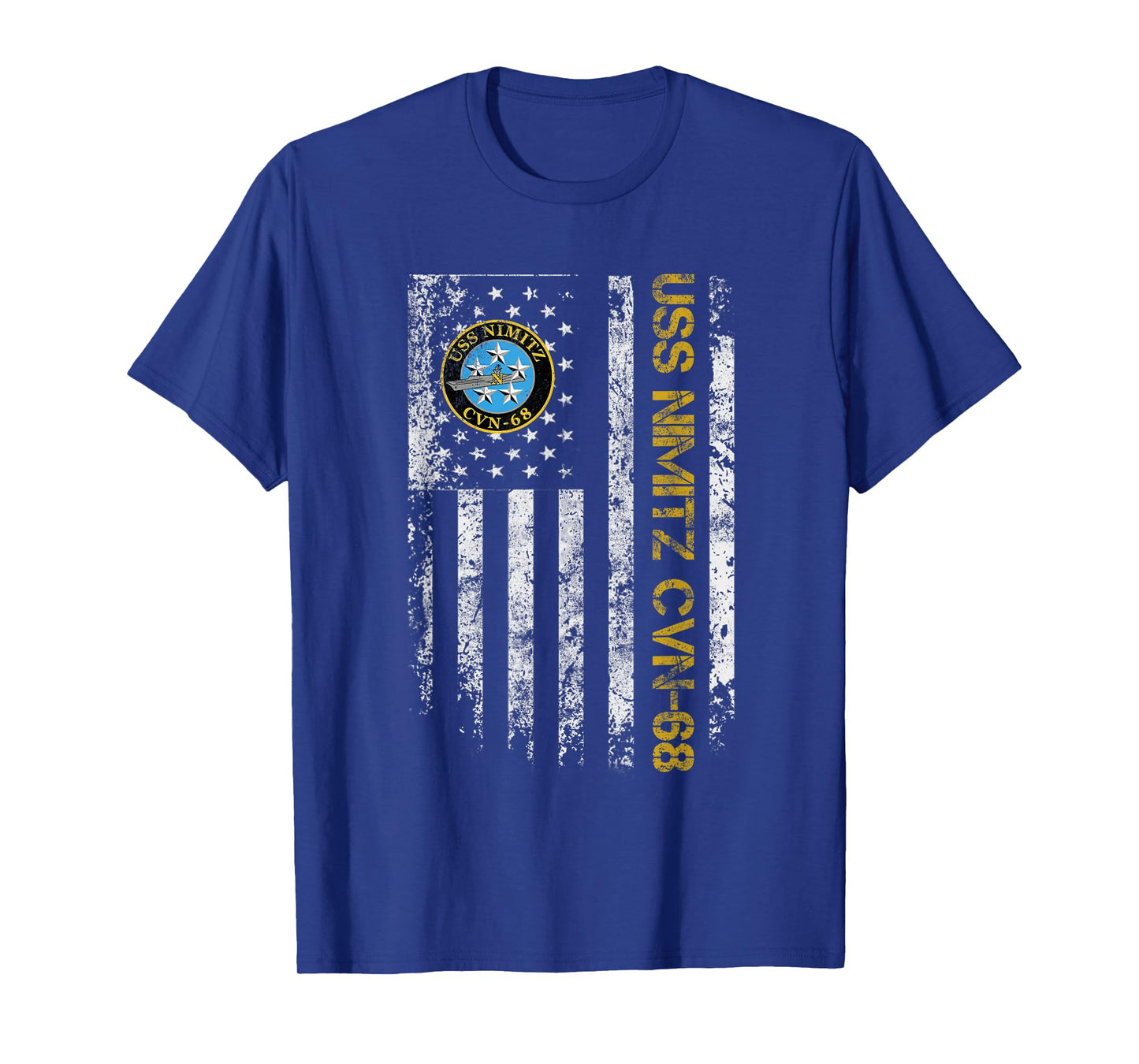 USS Nimitz CVN-68 Aircraft Carrier Veteran Flag Veterans Day T-Shirt