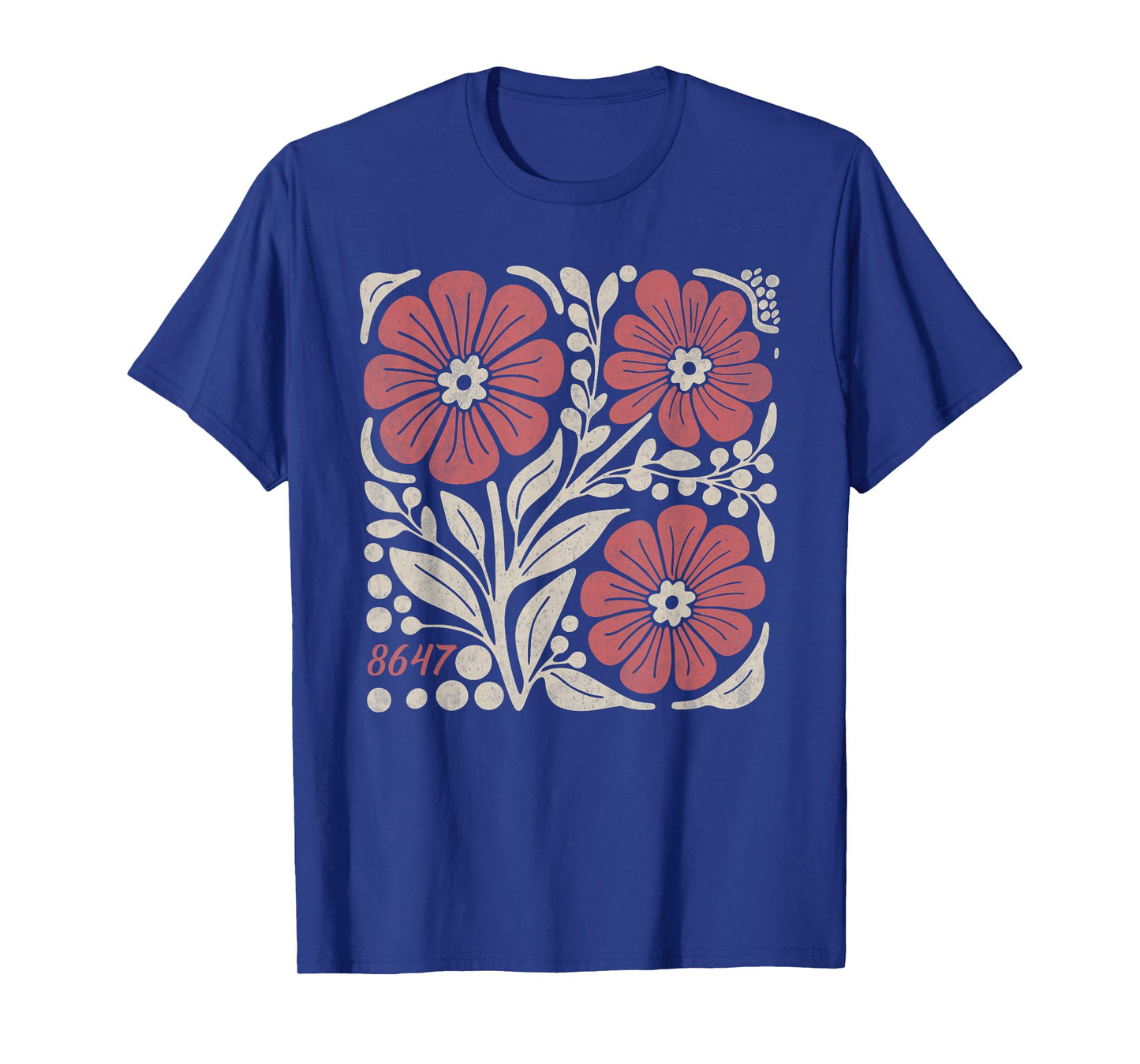8647 Subtle Anti Trump 86 47 Floral Boho Style T-Shirt
