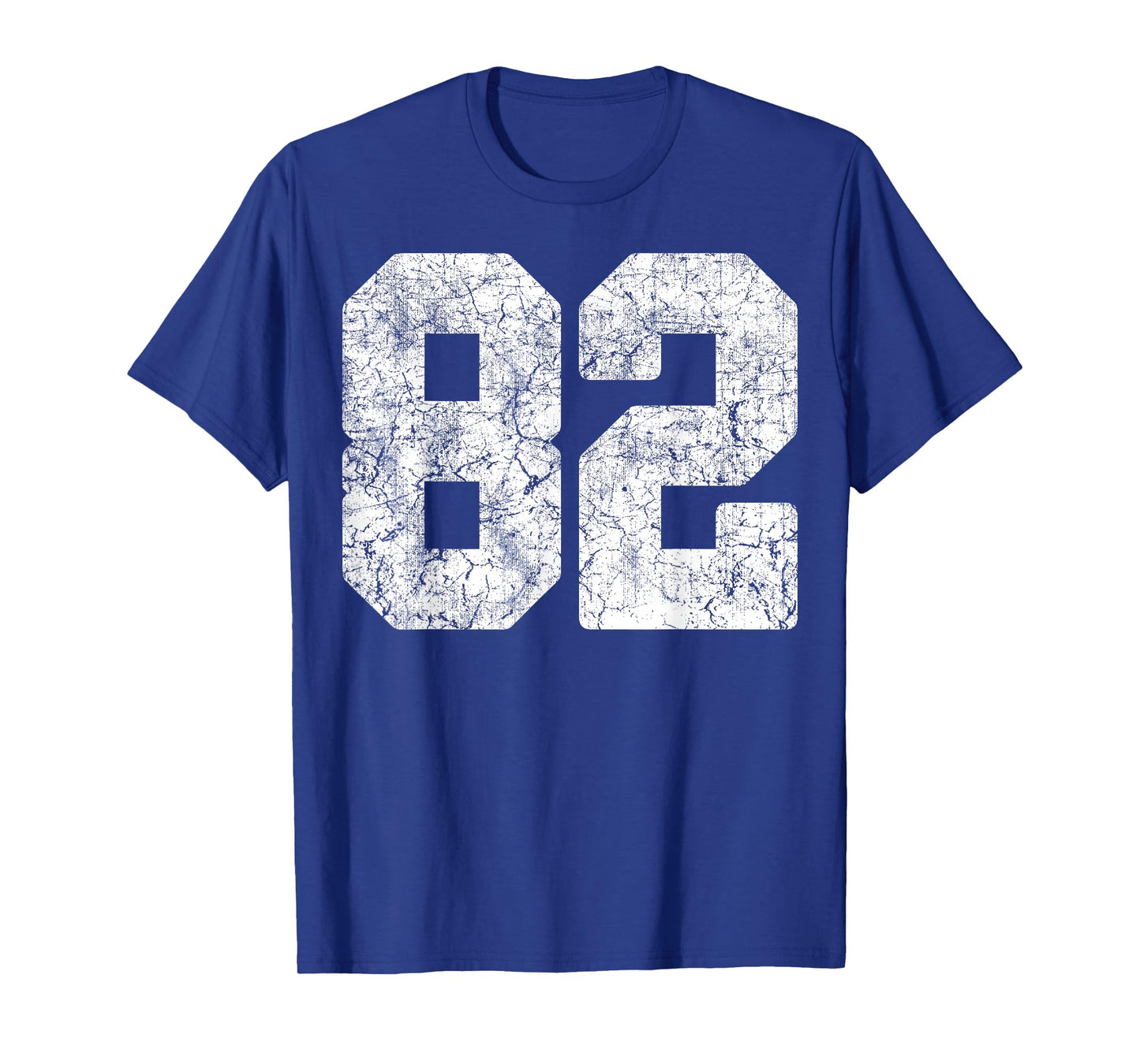Distressed White Number 82 Jersey Player Uniform #82 Grunge T-Shirt