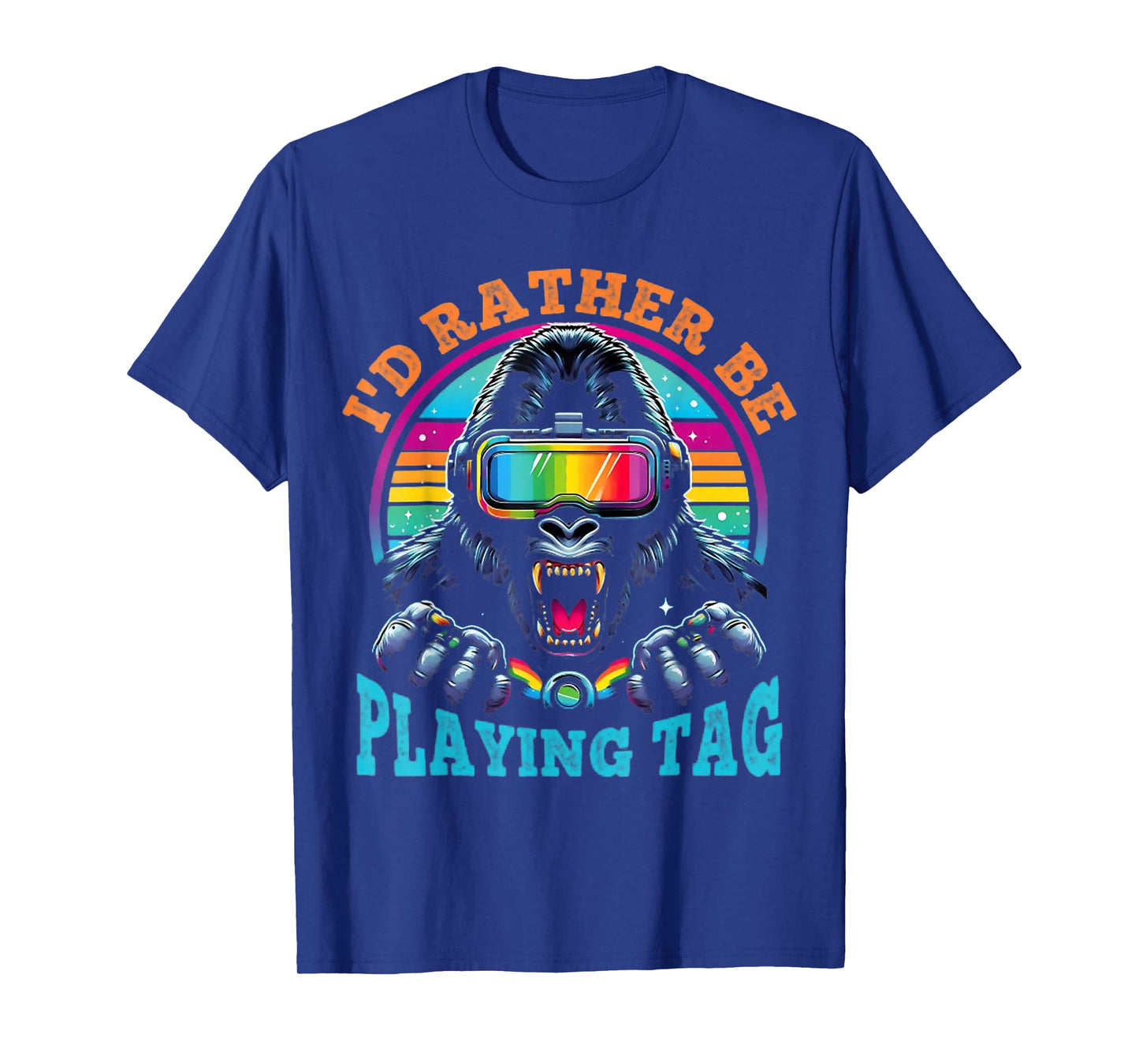 Bruh I'd Rather Be Playing Boys Adult Man Birthday Gorilla T-Shirt