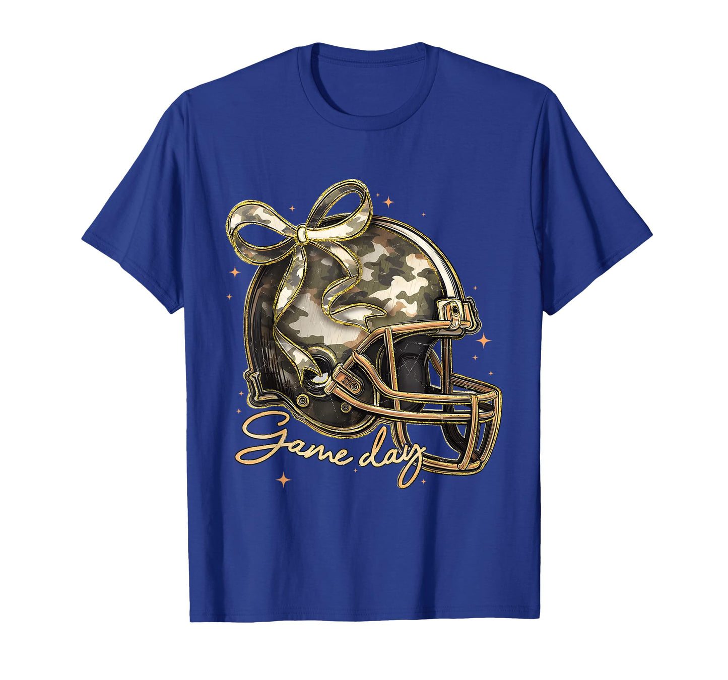 Touchdown Football Game Day Thanksgiving Camo Coquette Bow T-Shirt