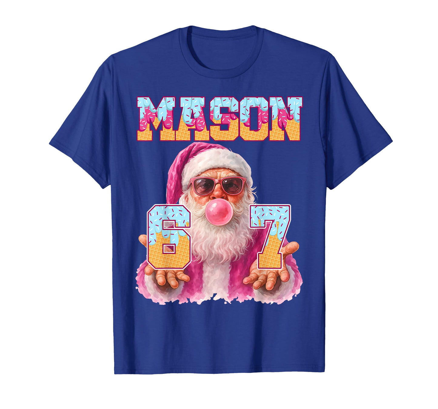 Mason 67 Ice Cream Drip Santa Bubble Gum Six Seven Meme Pjs T-Shirt