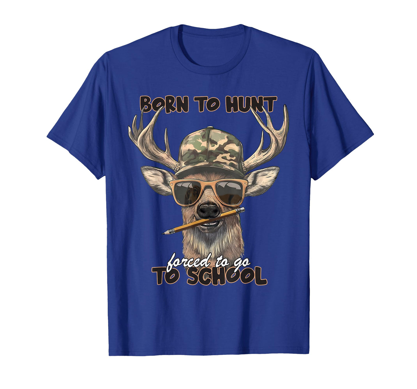 Forced to Go to School Deer Hunting Boy Camo T-Shirt