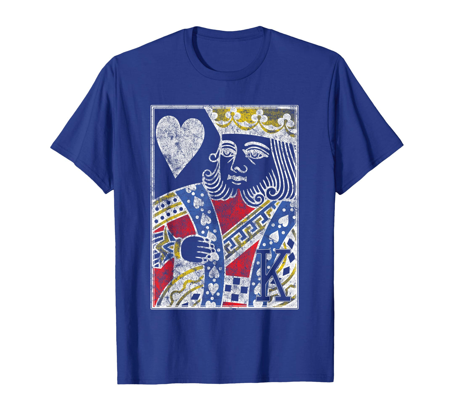 King of Hearts Vintage Look Distressed Playing Card T-Shirt
