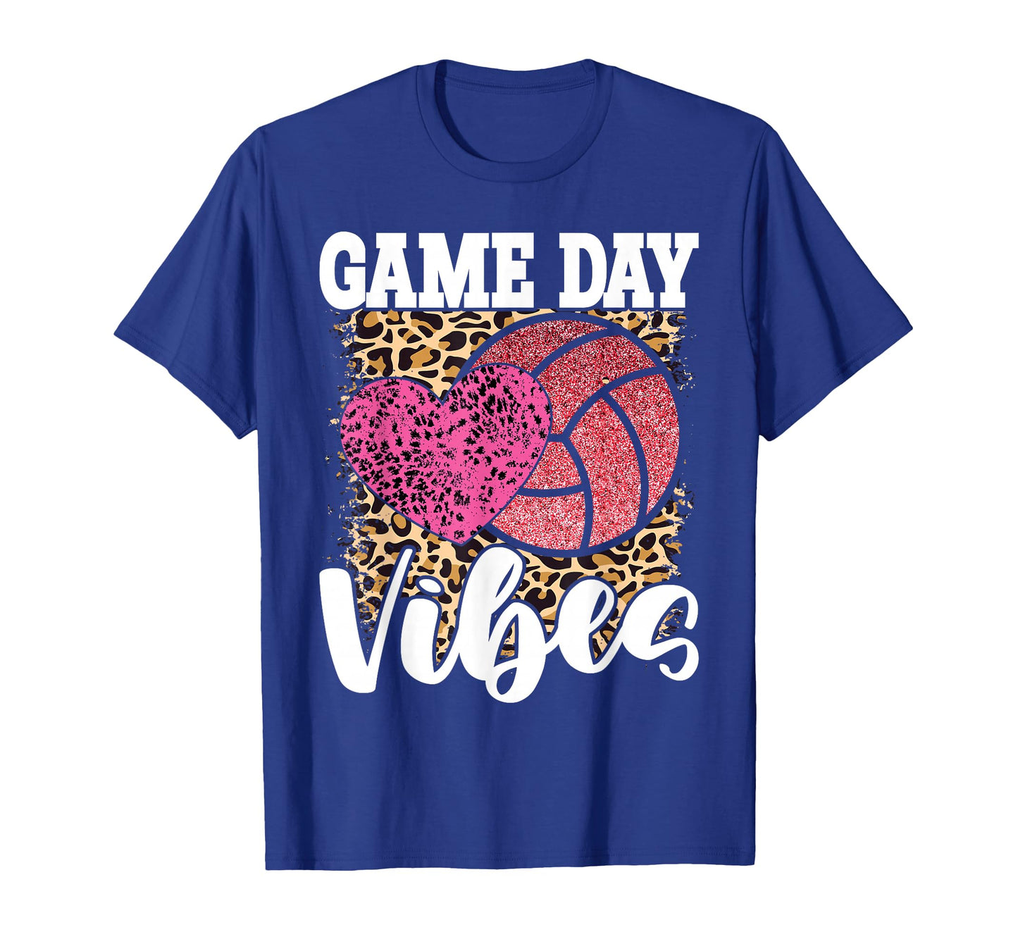 Game Day Volleyball Leopard Print Women Ladies Volleyball T-Shirt