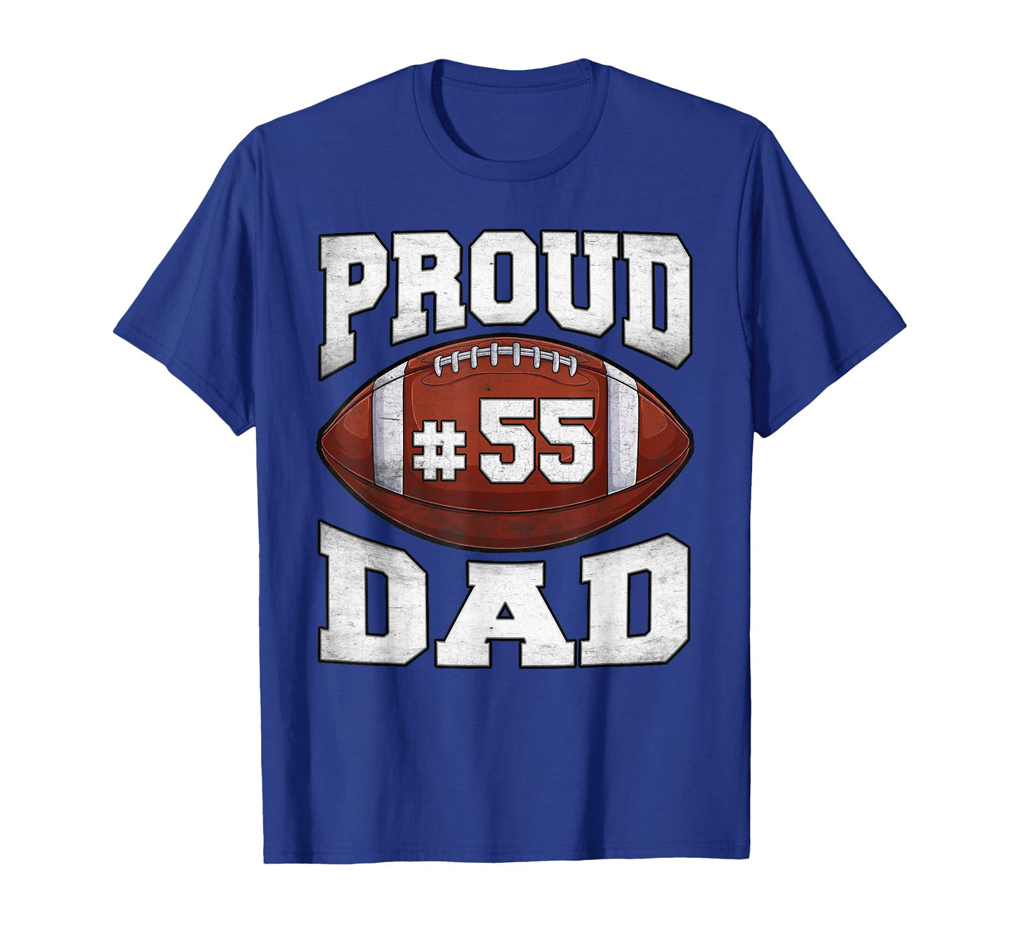 Custom Proud Football Dad Number 55 Personalized Game Day T-Shirt