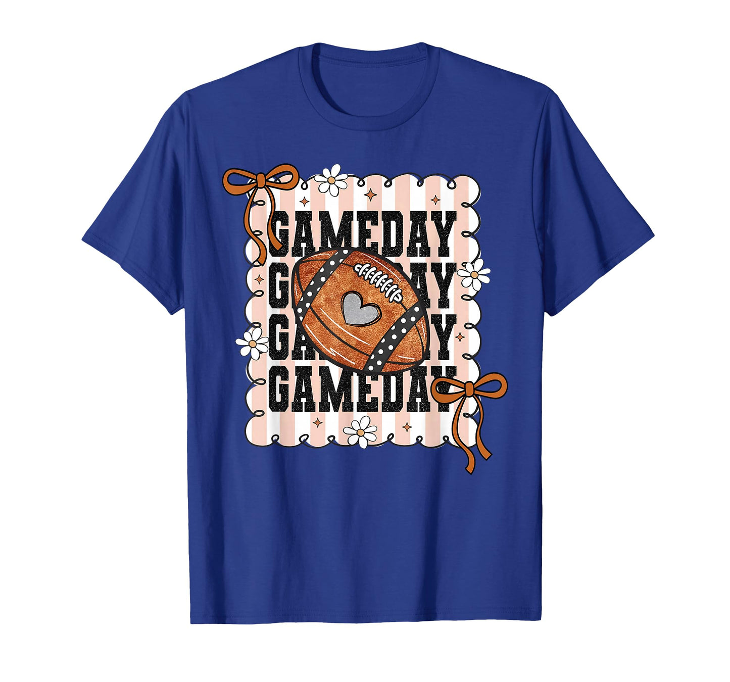 Coquette Bow American Football Game Day Thanksgiving Funny T-Shirt