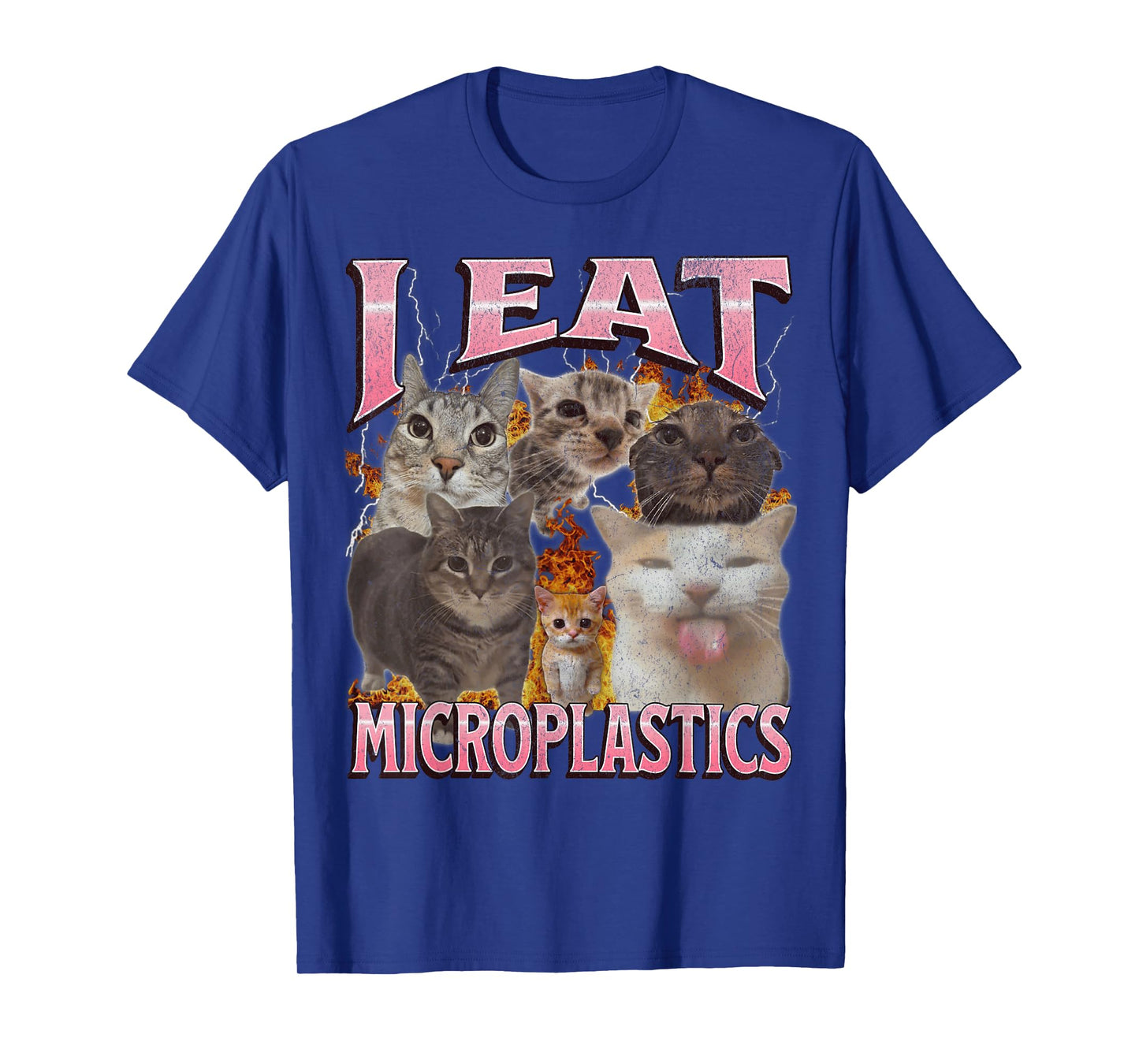 I Eat Microplastics Funny Cat Meme Bootleg Graphic T-Shirt for Men Women