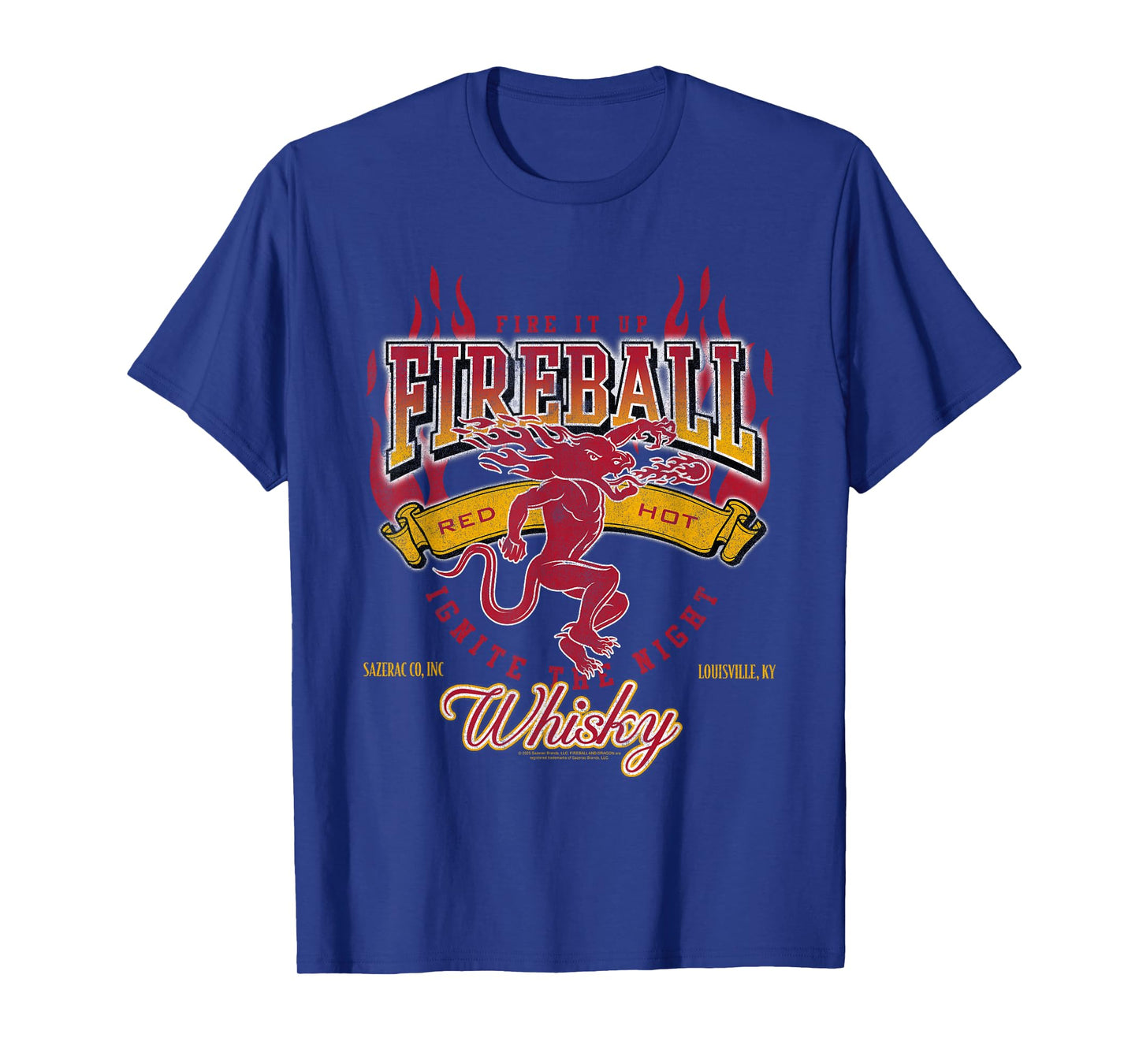 Fireball Cinnamon Whisky Athletic Style Logo T-Shirt