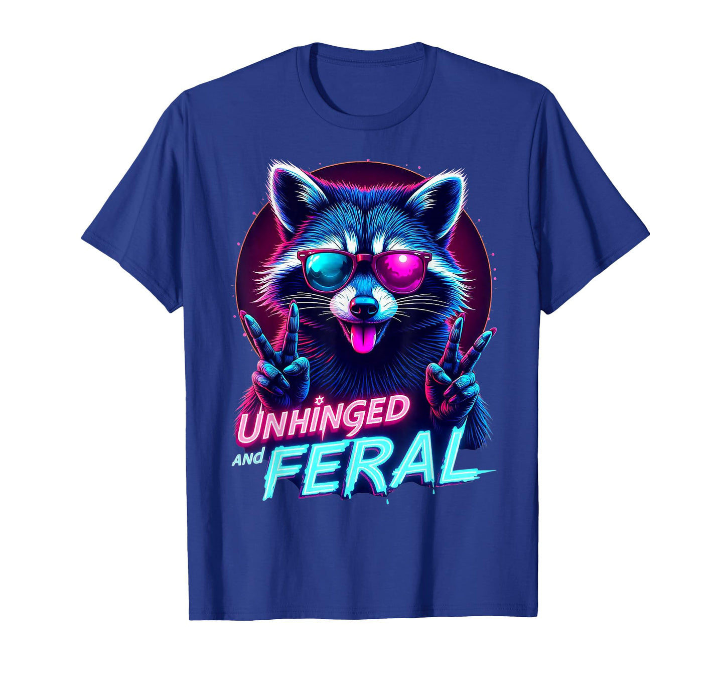 Cyberpunk Raccoon Unhinged and Feral Vaporwave Aesthetic T-Shirt