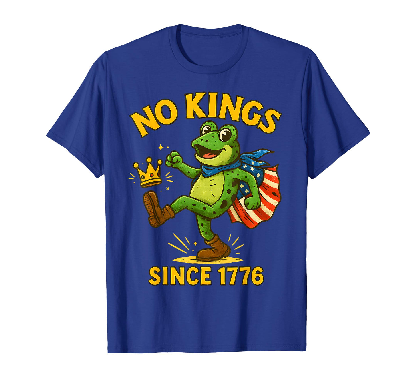No Kings in America Since 1776 Distressed USA Flag Vintage T-Shirt