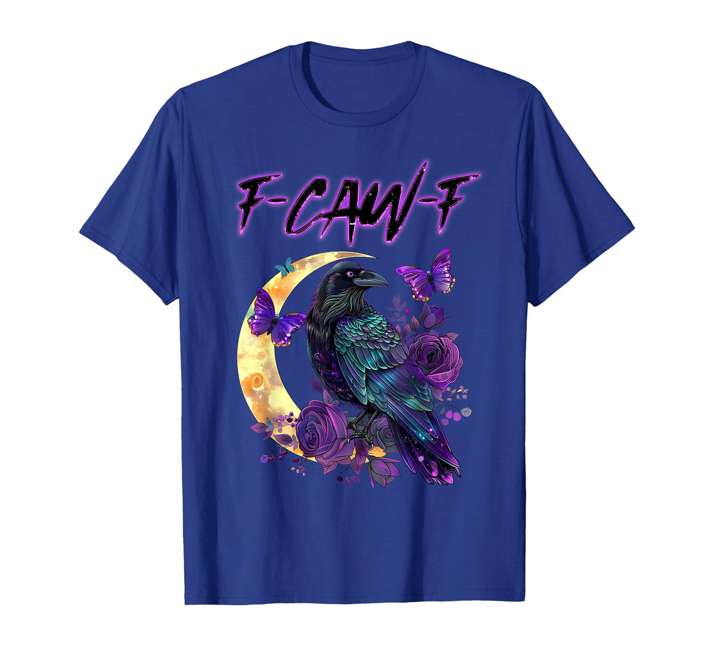 F-Caw-F Funny Raven Black Crow Spooky Season Halloween Retro T-Shirt