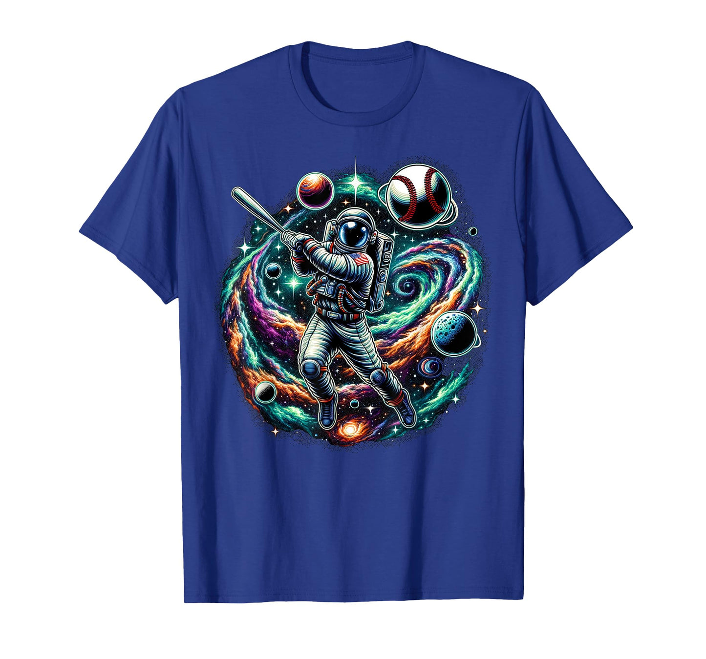 Cool Galaxy Baseball player Astronaut on Baseball T-Shirt