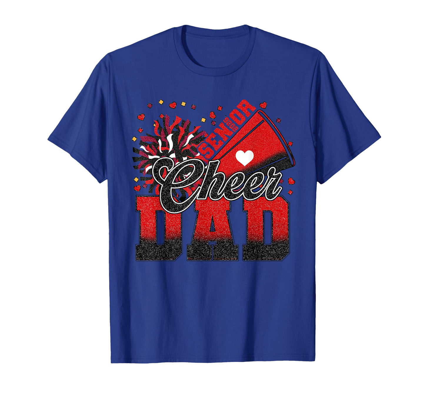 Senior Cheer Dad 2026 Red and Black Cheer Dad Cheerleader T-Shirt