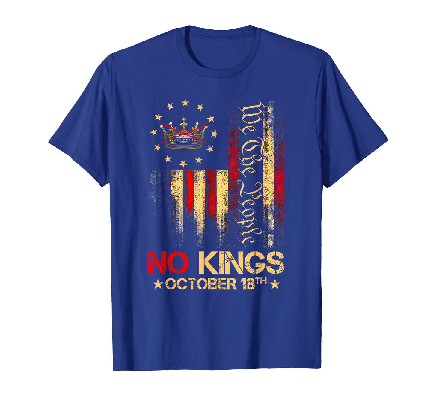 No Kings Shirt Vintage America Flag 1776 October 18 T-Shirt