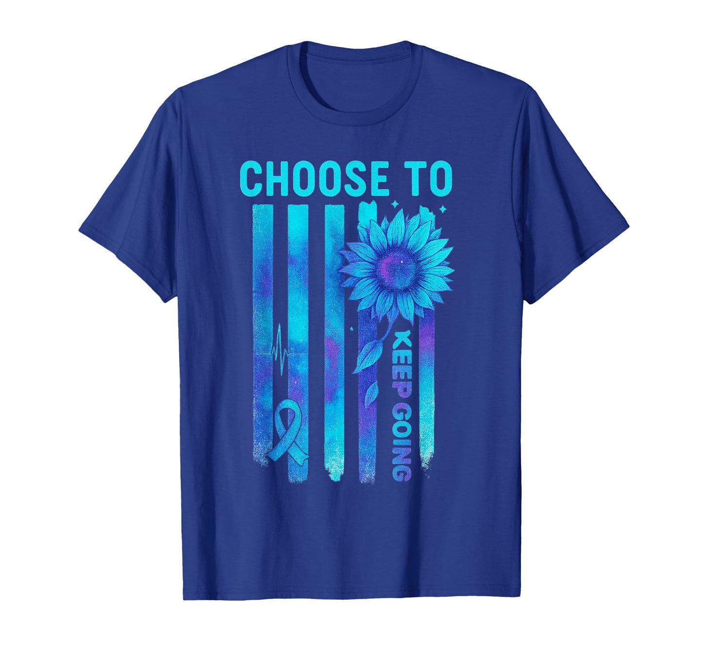 Choose to Keep Going US Flag Suicide Awareness Quote T-Shirt