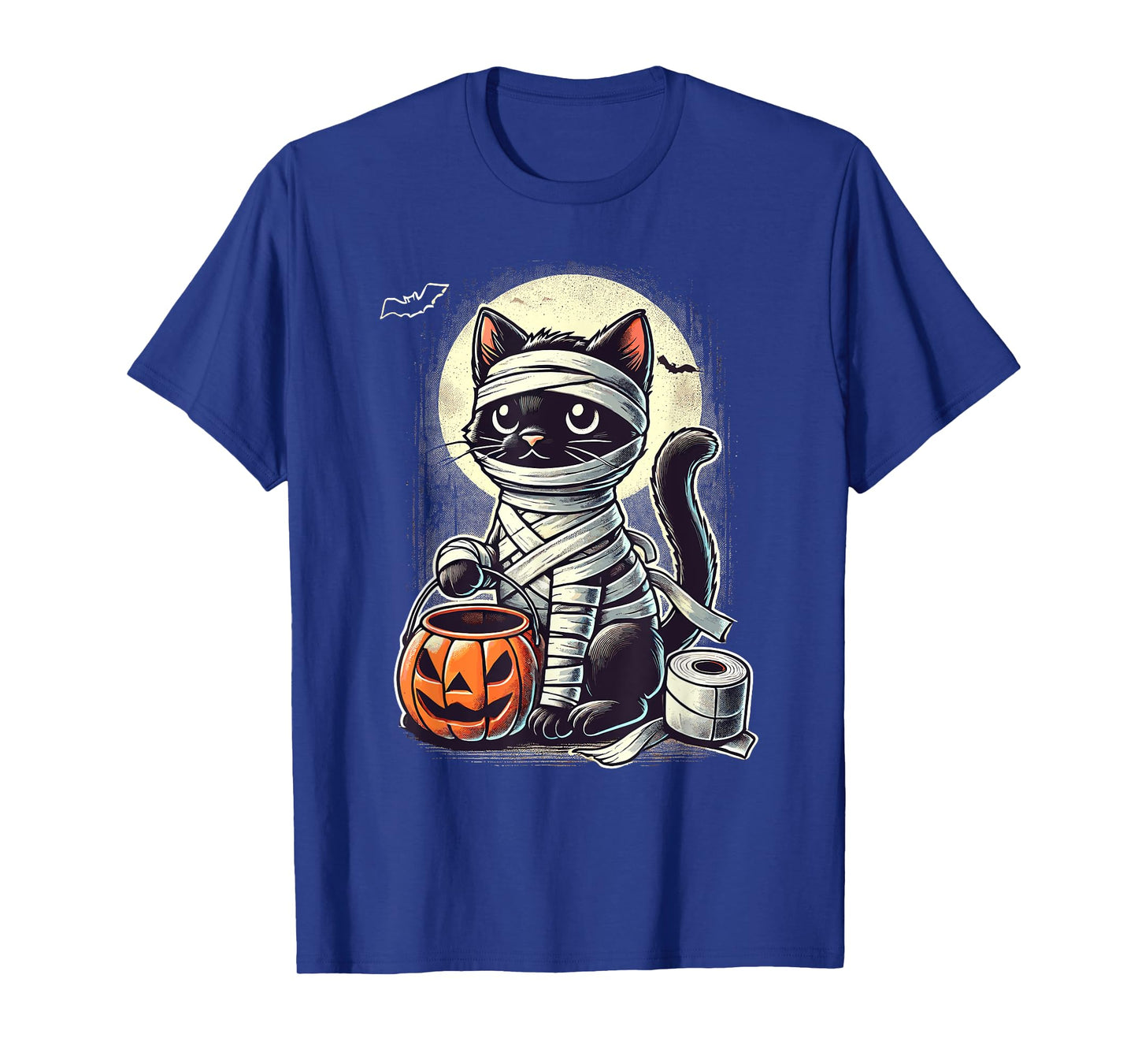 Black Cat Mummy Men Women Kids Halloween Funny Black Cat T-Shirt