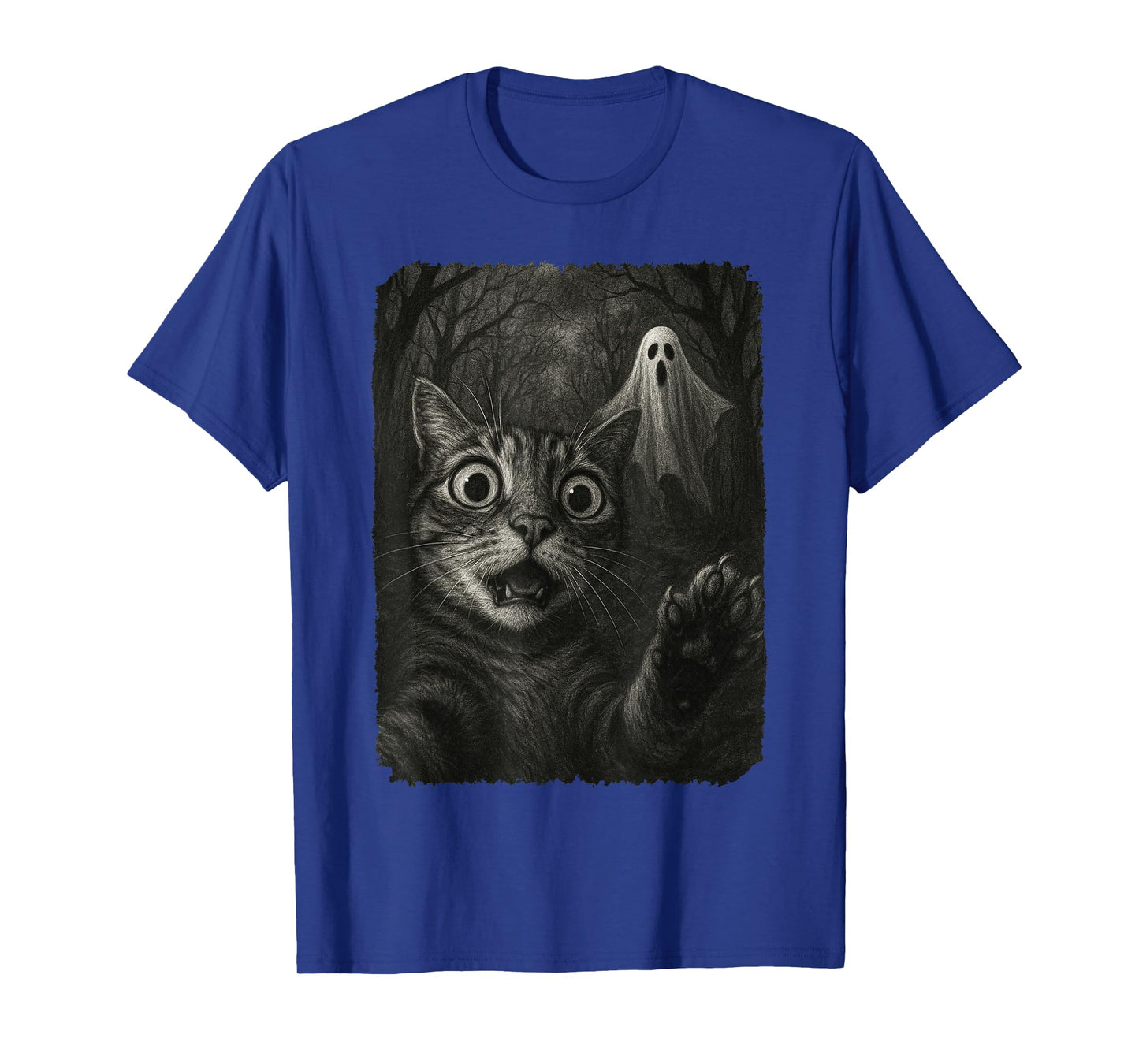 Funny Halloween Cat Selfie with Spooky Cat Ghost Lovers T-Shirt