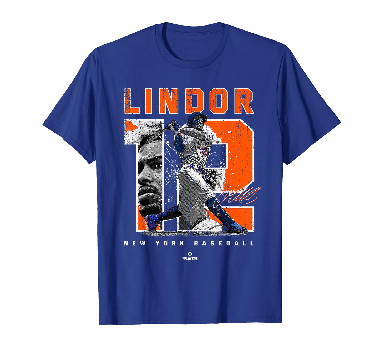 Number and Portrait Francisco Lindor New York MLBPA T-Shirt