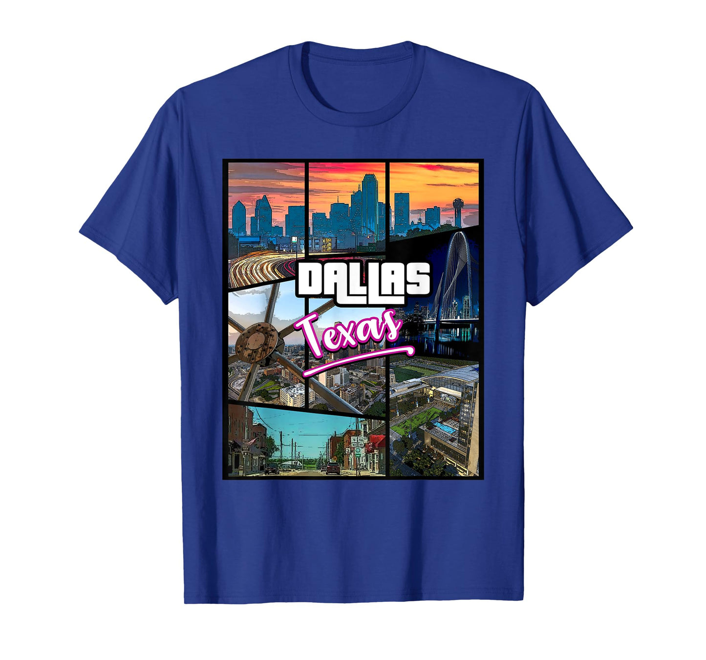 Dallas City Skyline Beautiful Tour Place Game style T-Shirt
