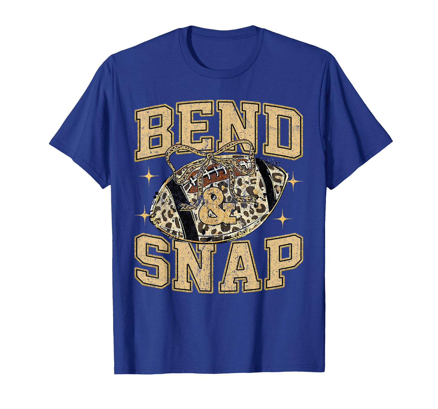 Bend and Snap Football Leopard Coquette Bow Game Day T-Shirt