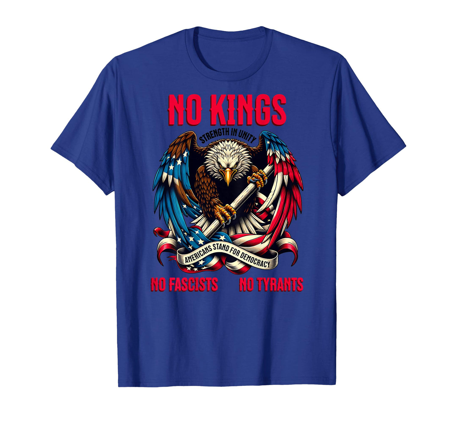 No Kings in America Stand Pro Democracy Protest Tyranny USA T-Shirt