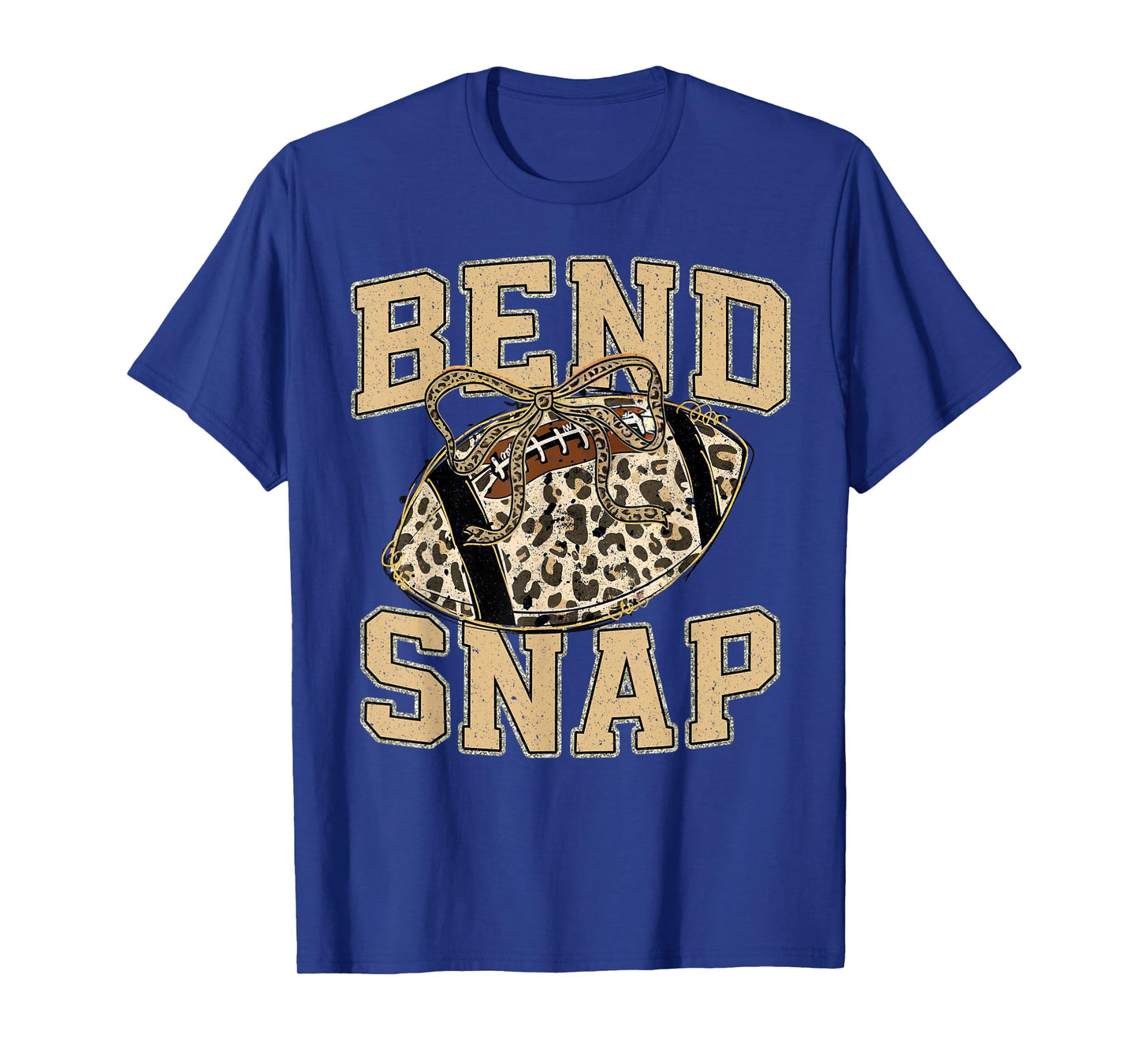 Bend & Snap Leopard Football Coquette Bow Game Day Touchdown T-Shirt