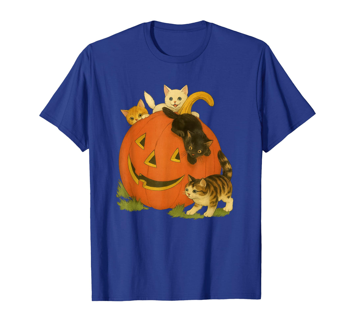 Pumpkin kittens halloween spooky kitten vibes art T-Shirt