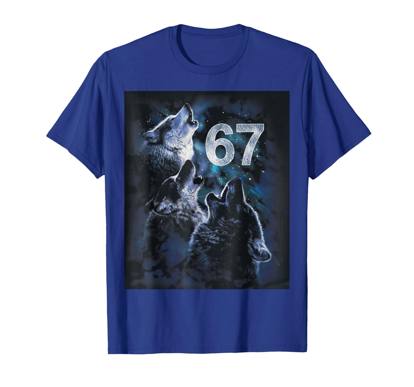Wolf Howling at The Moon 67 T-Shirt 6 7 Halloween 67 Wolf 67 T-Shirt