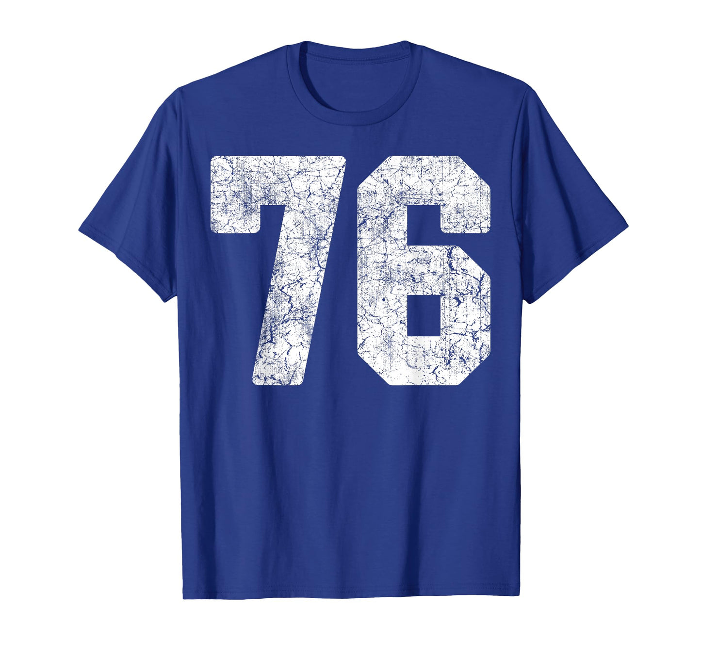 Distressed White Number 76 Jersey Player Uniform #76 Grunge T-Shirt