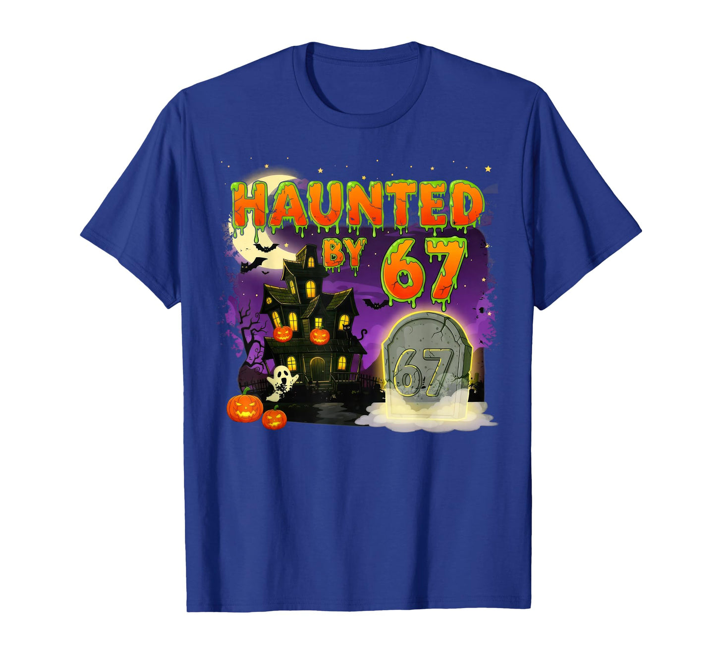 Haunted by 67 – Funny Ghost and Pumpkin Halloween Costume T-Shirt