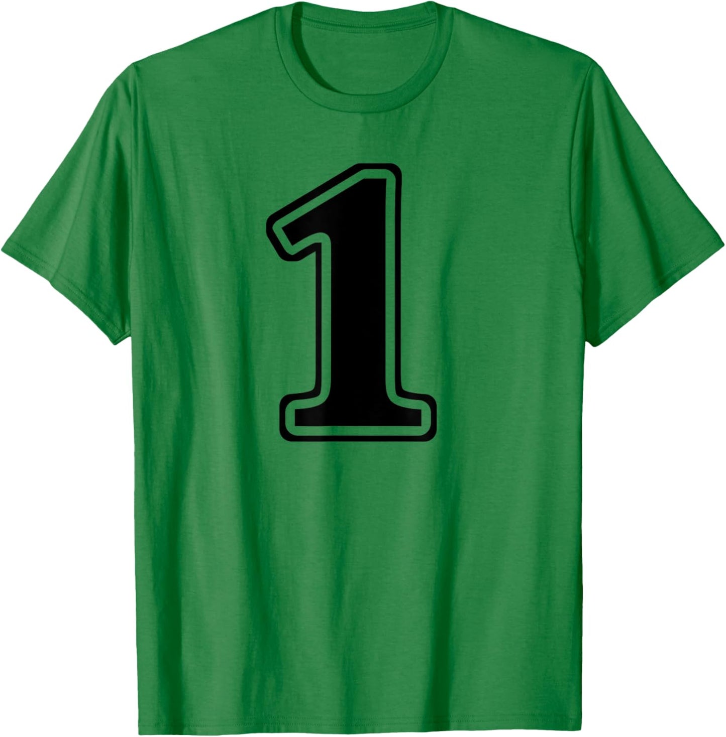 White 1 Number One Team Birthday Sport Uniform T-Shirt - T-Shirt | Irish Green