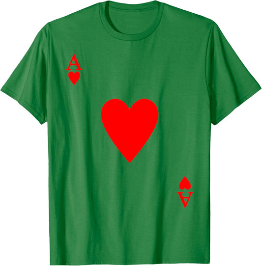 Ace of Hearts Funny Halloween Card Costume T-Shirt - T-Shirt | Irish Green