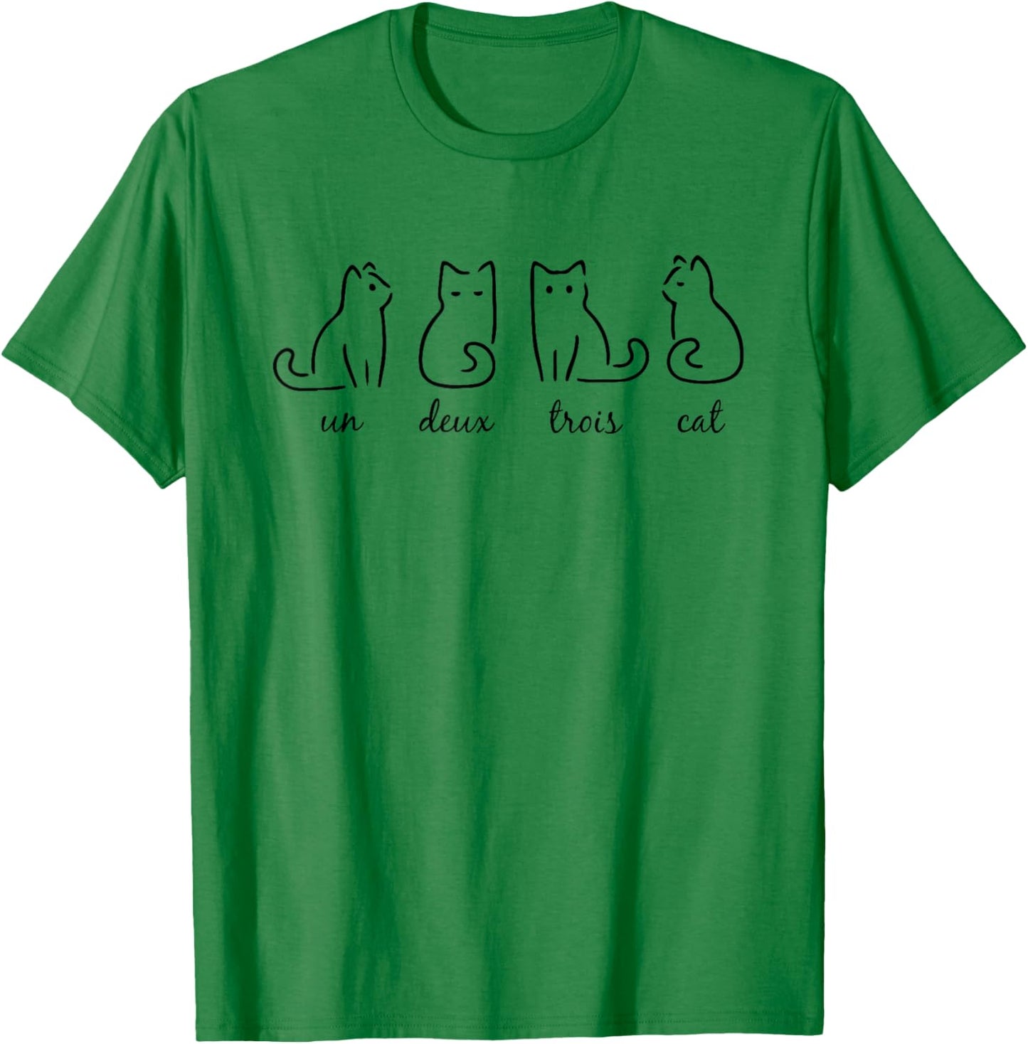 Un Deux Trois Cat Cute Kitten Funny French Cat lover Women Girls Kids T-Shirt - T-Shirt | Irish Green