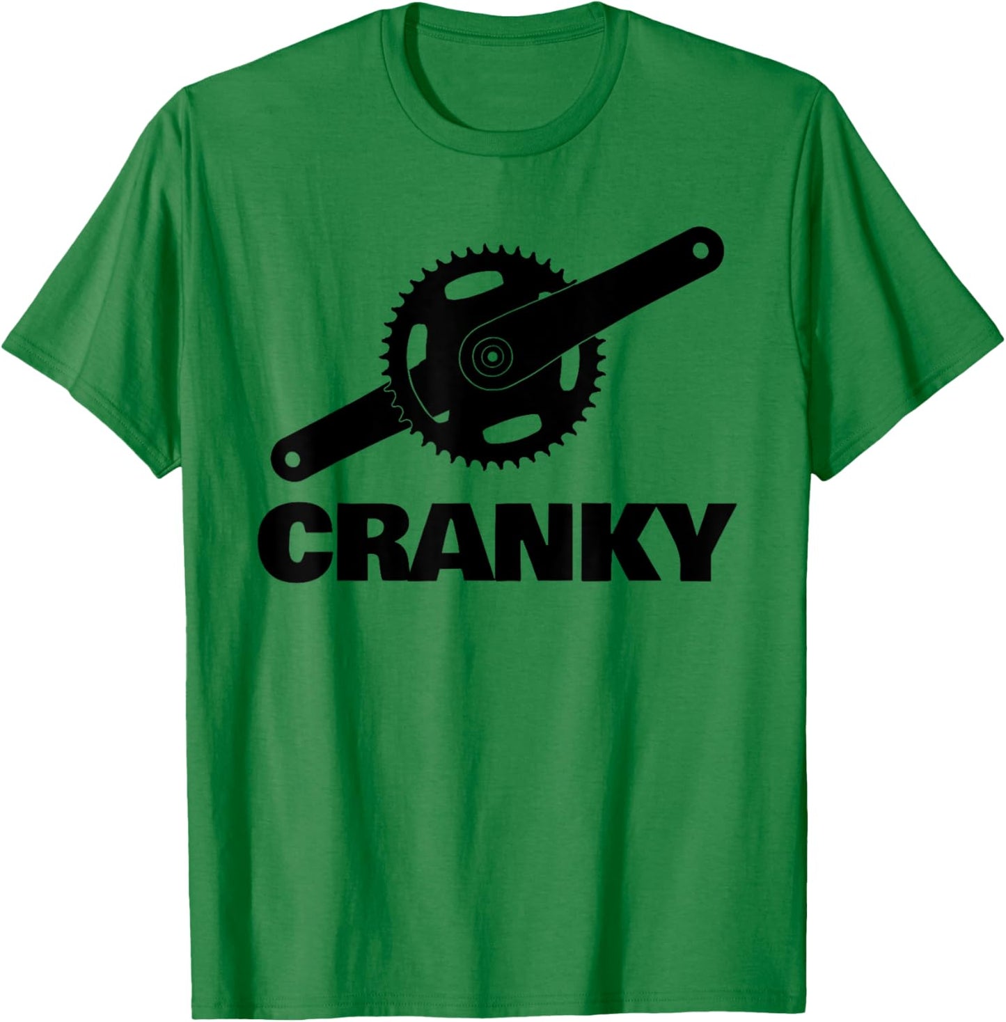 Cranky funny Bicycle Lover pun with Bicycle Crank T-Shirt - T-Shirt | Irish Green