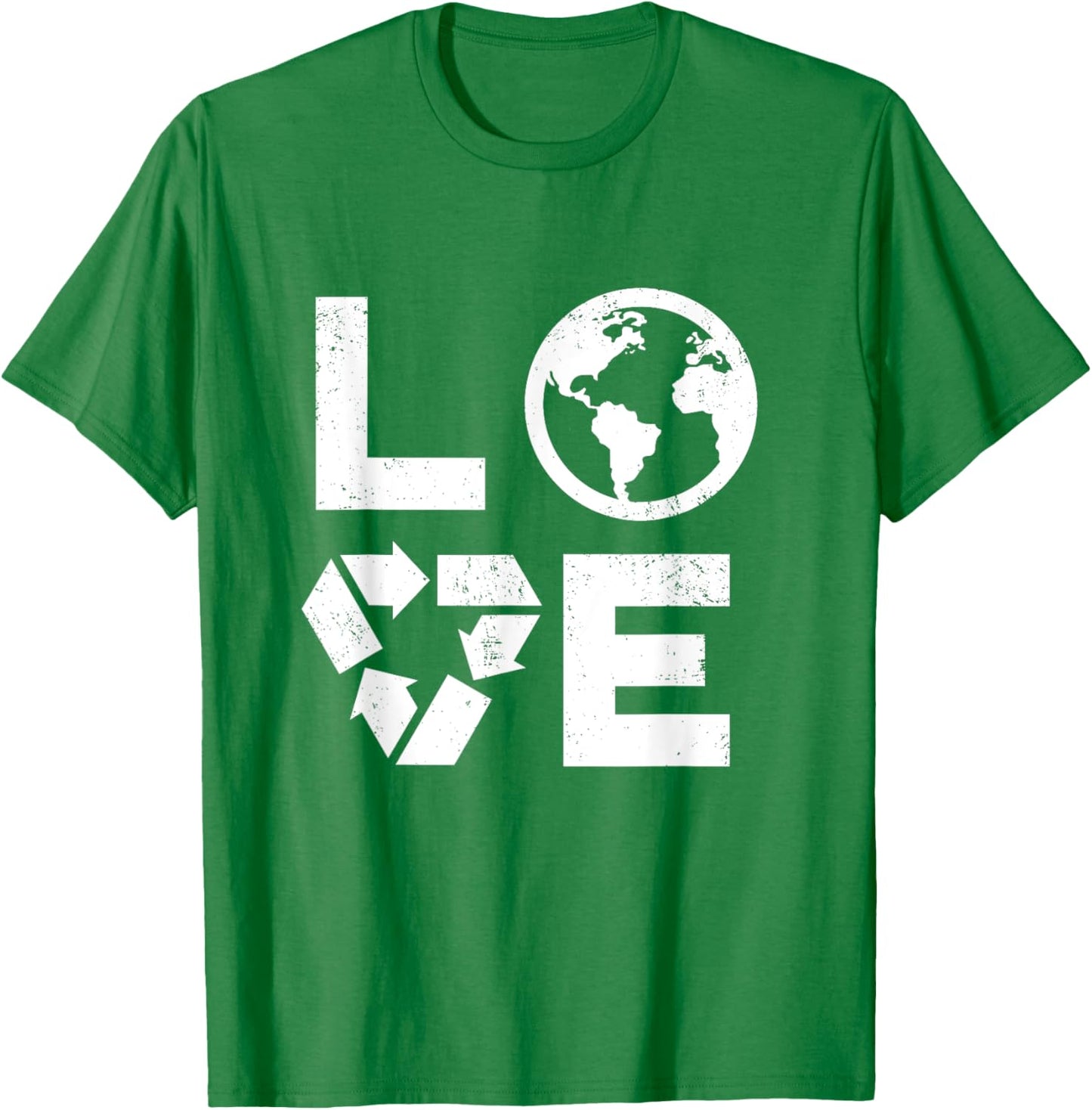 Liebe Earth Day 90s Vintage Recycled Children or Teachers Women Girls Kids T-Shirt - T-Shirt | Irish Green