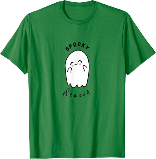 Cute Spooky Season Ghost Halloween T-Shirt - T-Shirt | Irish Green