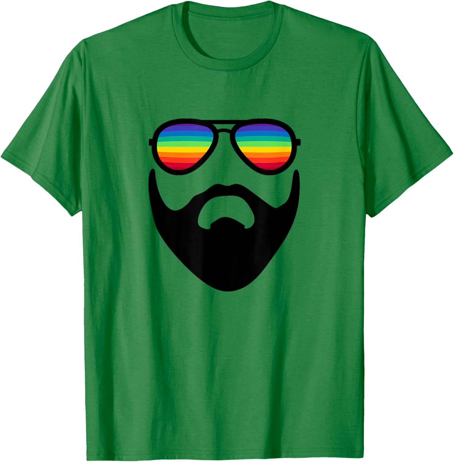 Beard with Rainbow Sunglasses T-Shirt - T-Shirt | Irish Green