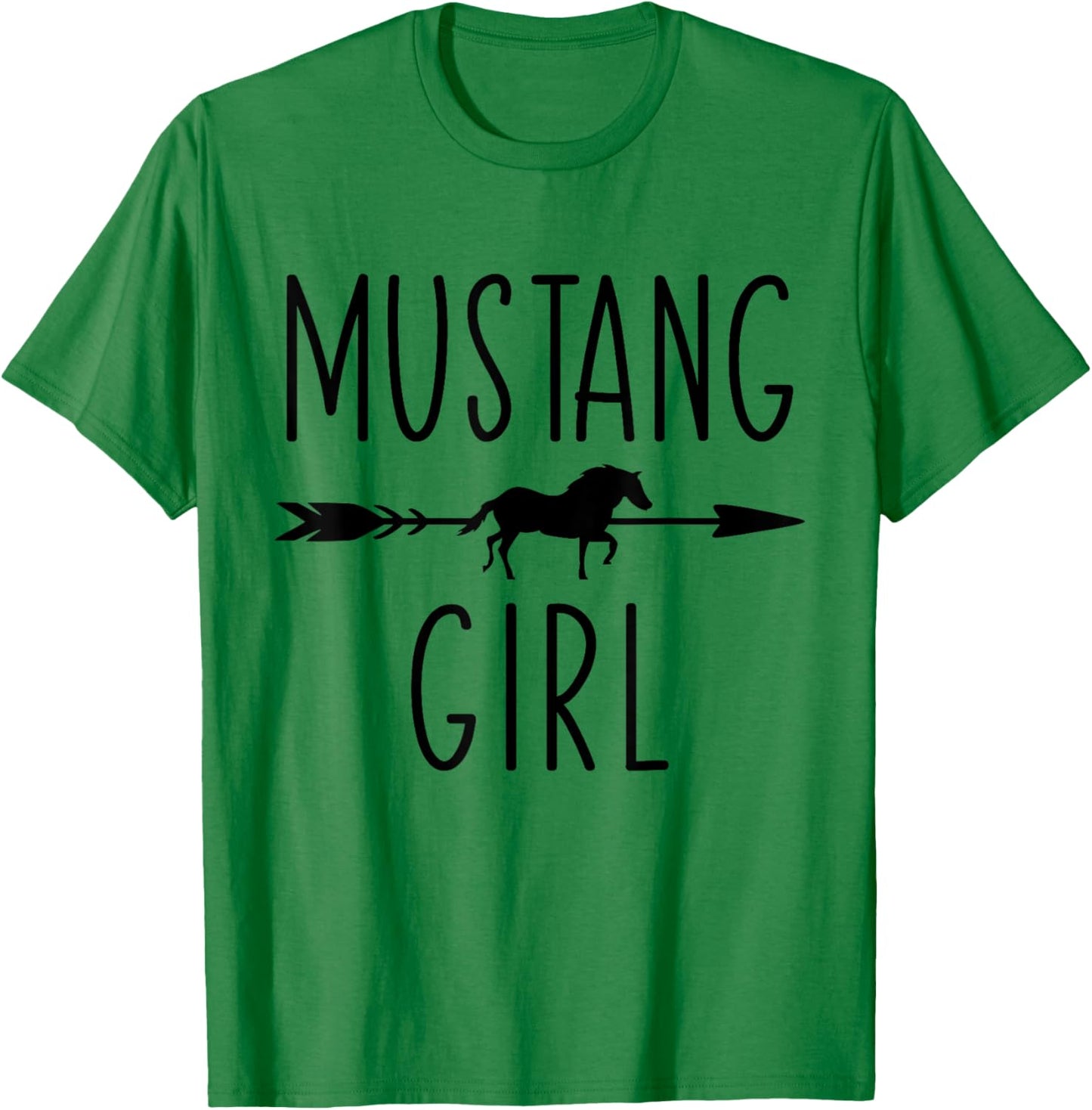 Equestrian Mustang Horse Girl Horses Lover Riding Racing T-Shirt - T-Shirt | Irish Green